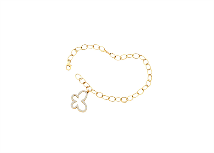 Gold Plated CZ Studded Girls Charm Bracelet